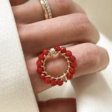 BAGUE SOLAIRE CORAIL ROUGE EXCLUSIVITÉ